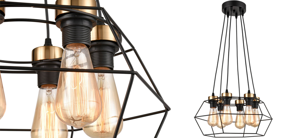 Люстра Loft Wire Cage Black lamp 6 Люстра Loft Wire Cage Black lamp 6 - Loft-Concept в Волгограде