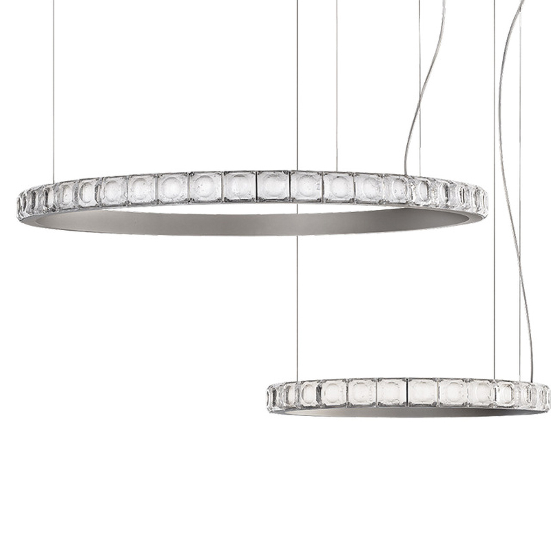 Люстра Ring horizontal silver chandelier Прозрачный Серебряный Люстра Ring horizontal silver chandelier Прозрачный Серебряный в Волгограде | Loft Concept