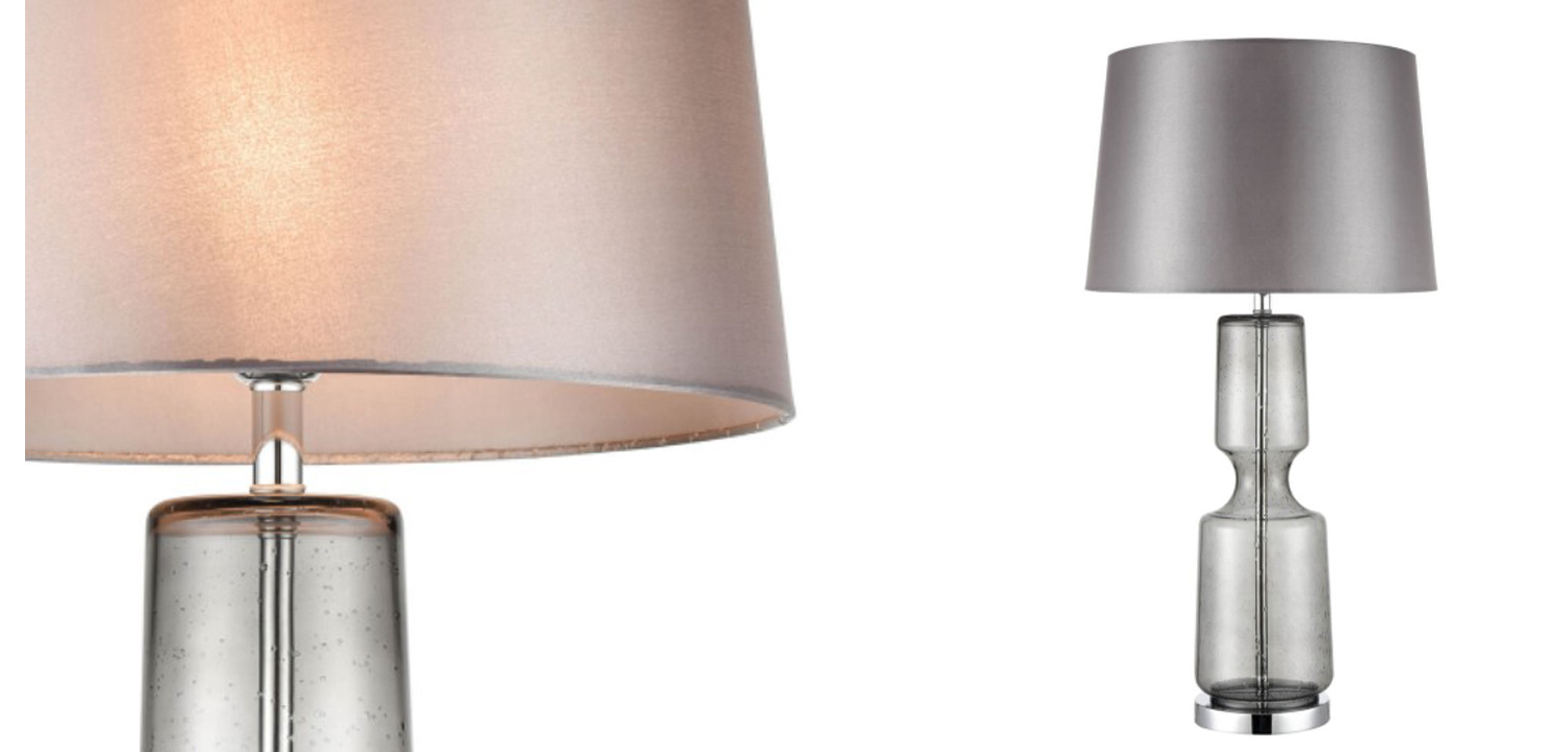 Настольная лампа Серое Стекло Antero Chrome Table Lamp - фото