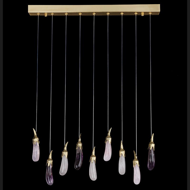 Люстра Eggplant Chandelier Line Латунь Белый Розовый пастельный Violet Dusk ( фиолетовый сумрак ) Люстра Eggplant Chandelier Line Латунь Белый Розовый пастельный Violet Dusk ( фиолетовый сумрак ) в Волгограде | Loft Concept