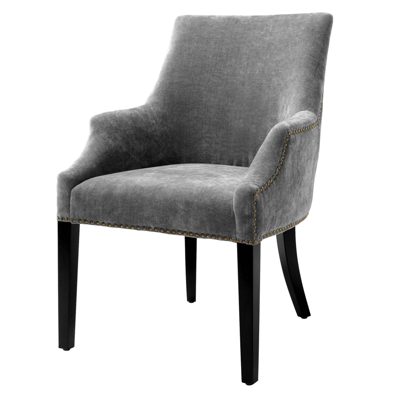Стул Eichholtz Dining Chair Legacy grey Серый Черный Латунь Античная полированная Стул Eichholtz Dining Chair Legacy grey Серый Черный Латунь Античная полированная в Волгограде | Loft Concept