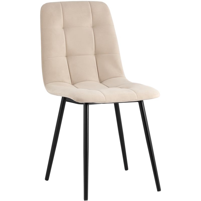 Стул NANCY S-2 Chair Бежевый Велюр Бежевый Черный в Волгограде | Loft Concept 