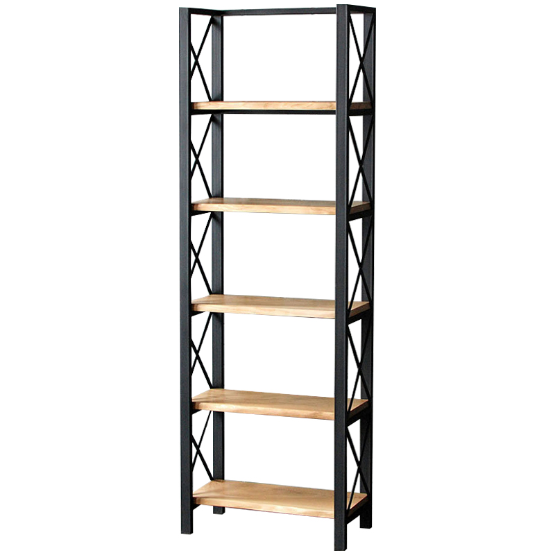Стеллаж Forster Industrial Metal Rust Rack Черный Светлый дуб Стеллаж Forster Industrial Metal Rust Rack Черный Светлый дуб в Волгограде | Loft Concept