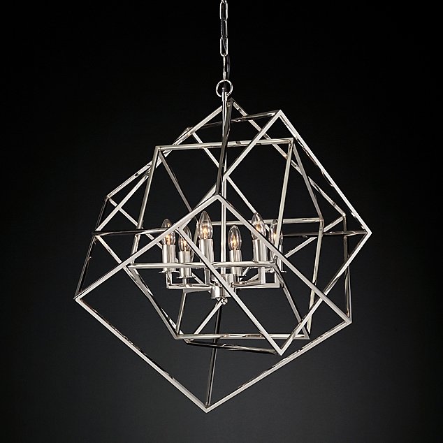Люстра Restoration Hardware Caged Cubist Pendant Серебряный Люстра Restoration Hardware Caged Cubist Pendant Серебряный в Волгограде | Loft Concept