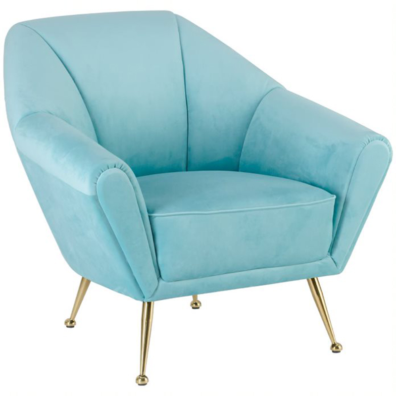 Кресло Brunner Chair light blue Голубой Золотой Кресло Brunner Chair light blue Голубой Золотой в Волгограде | Loft Concept