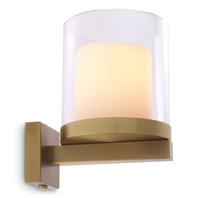 Бра Eichholtz Wall Lamp Donovan Brass Белый Латунь Прозрачное Стекло Бра Eichholtz Wall Lamp Donovan Brass Белый Латунь Прозрачное Стекло в Волгограде | Loft Concept