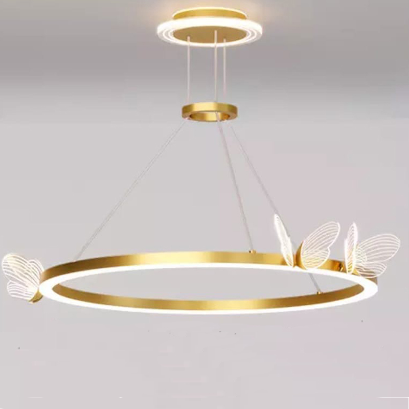 Подвесной светильник с бабочками Butterfly Ring F Прозрачный Латунь Подвесной светильник с бабочками Butterfly Ring F Прозрачный Латунь в Волгограде | Loft Concept