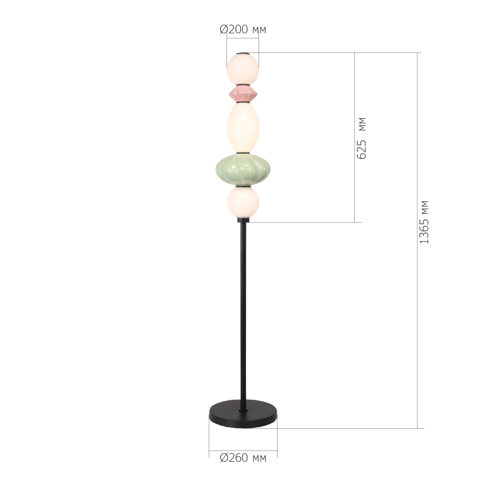 Торшер с фигурными керамическими элементами Fragrant Light в Волгограде