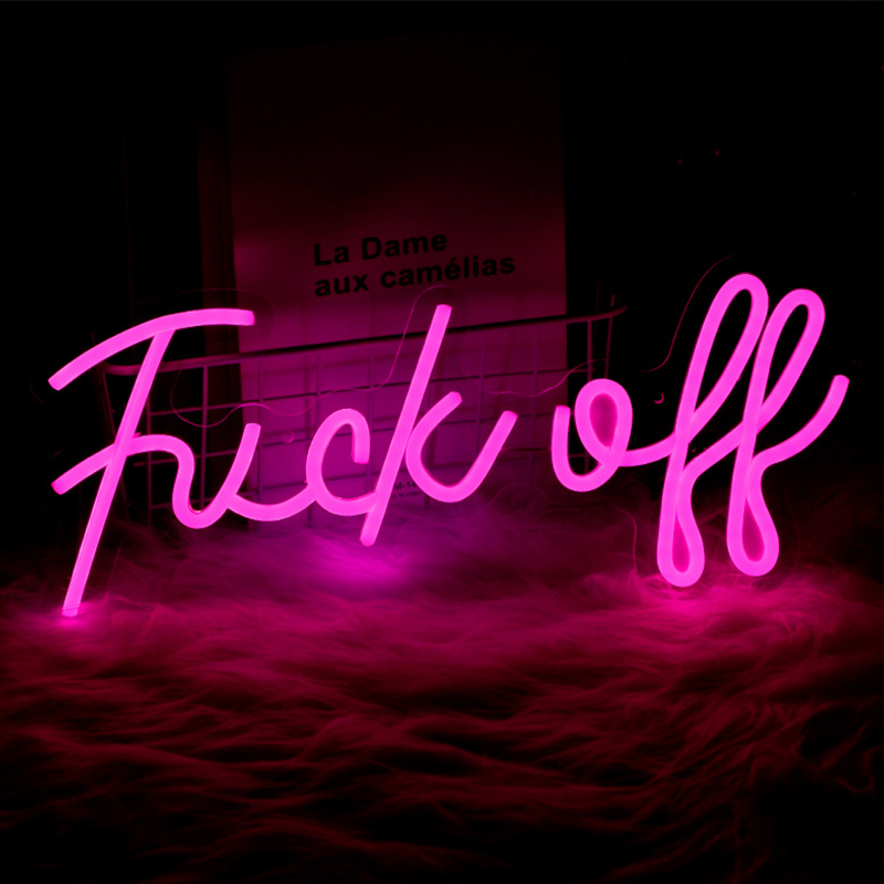 Неоновая настенная лампа Fuck Off Neon Wall Lamp Розовый Розовый Прозрачный Неоновая настенная лампа Fuck Off Neon Wall Lamp Розовый Розовый Прозрачный в Волгограде | Loft Concept