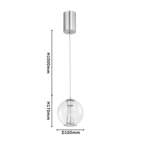 Подвесной светильник с плафоном в форме шара Inner Gleam Orb silver Подвесной светильник с плафоном в форме шара Inner Gleam Orb silver в Волгограде