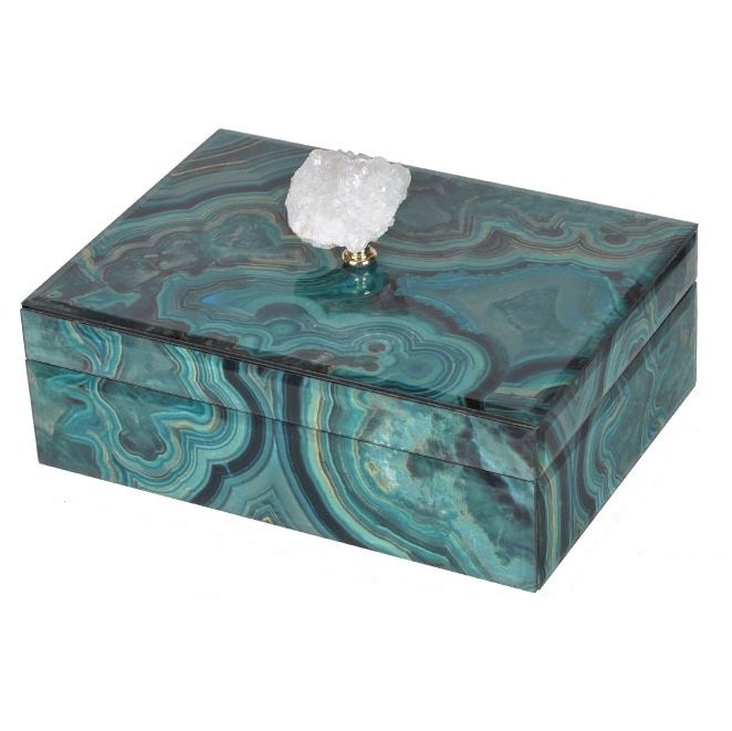 Шкатулка Malachite Pattern горный хрусталь L Малахит (зеленый) Шкатулка Malachite Pattern горный хрусталь L Малахит (зеленый) в Волгограде | Loft Concept