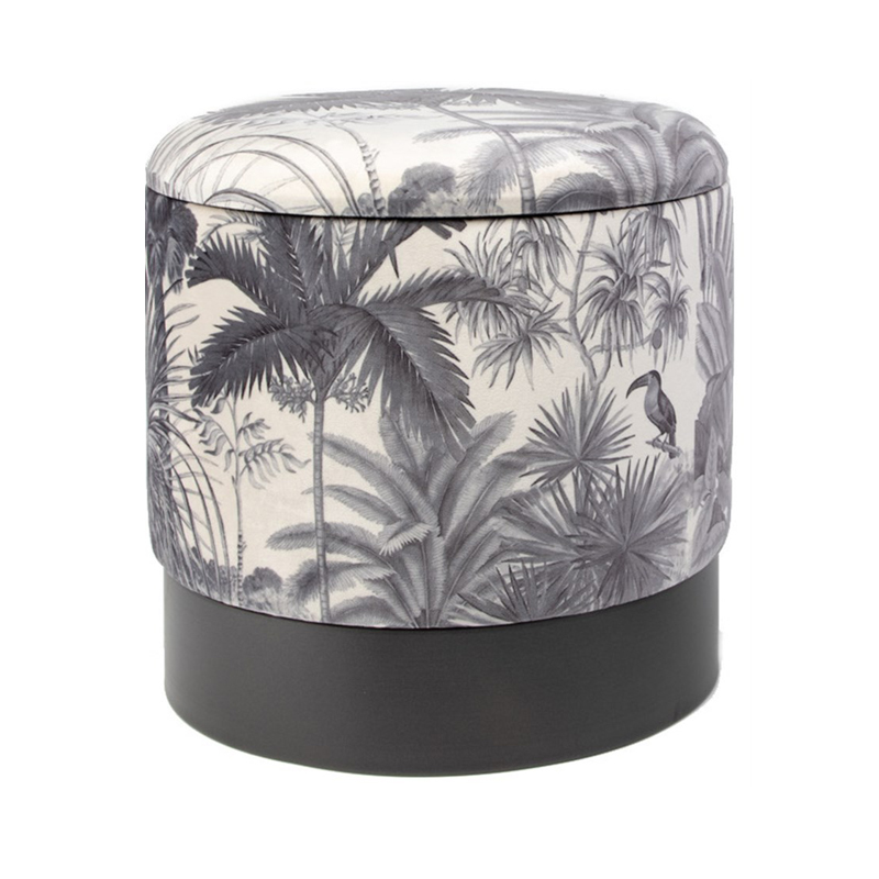 Пуф PUF Jungle Print plants&toucan small Мульти Черный Пуф PUF Jungle Print plants&toucan small Мульти Черный в Волгограде | Loft Concept