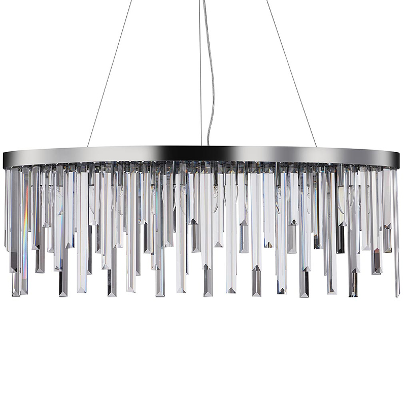 Люстра Bennett Oval Chandelier chrome 90 Хром Прозрачный Люстра Bennett Oval Chandelier chrome 90 Хром Прозрачный в Волгограде | Loft Concept