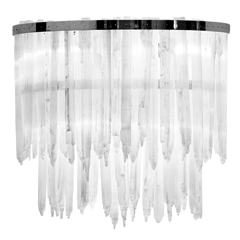 Бра LAMP APPLIQUE SELENITE Никель Прозрачный белый Бра LAMP APPLIQUE SELENITE Никель Прозрачный белый в Волгограде | Loft Concept