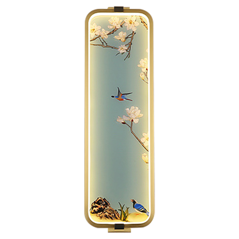 Бра Birds Oriental Scenes Wall Lamp Золотой Голубой Мульти Бра Birds Oriental Scenes Wall Lamp Золотой Голубой Мульти в Волгограде | Loft Concept