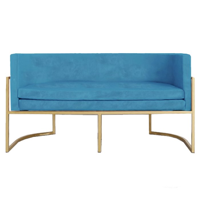 Диван Sofa Wexler Barrelback Голубой Золотой Диван Sofa Wexler Barrelback Голубой Золотой в Волгограде | Loft Concept