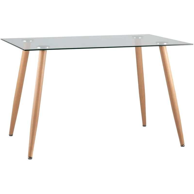 Стол обеденный Wood and Glass Стеклянная столешница Прозрачное Стекло Древесина Стол обеденный Wood and Glass Стеклянная столешница Прозрачное Стекло Древесина в Волгограде | Loft Concept
