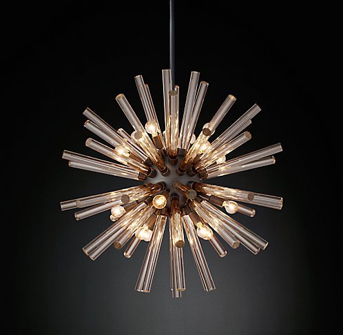Светильник Crystal Starburst Chandelier Round Черный Светильник Crystal Starburst Chandelier Round Черный в Волгограде | Loft Concept