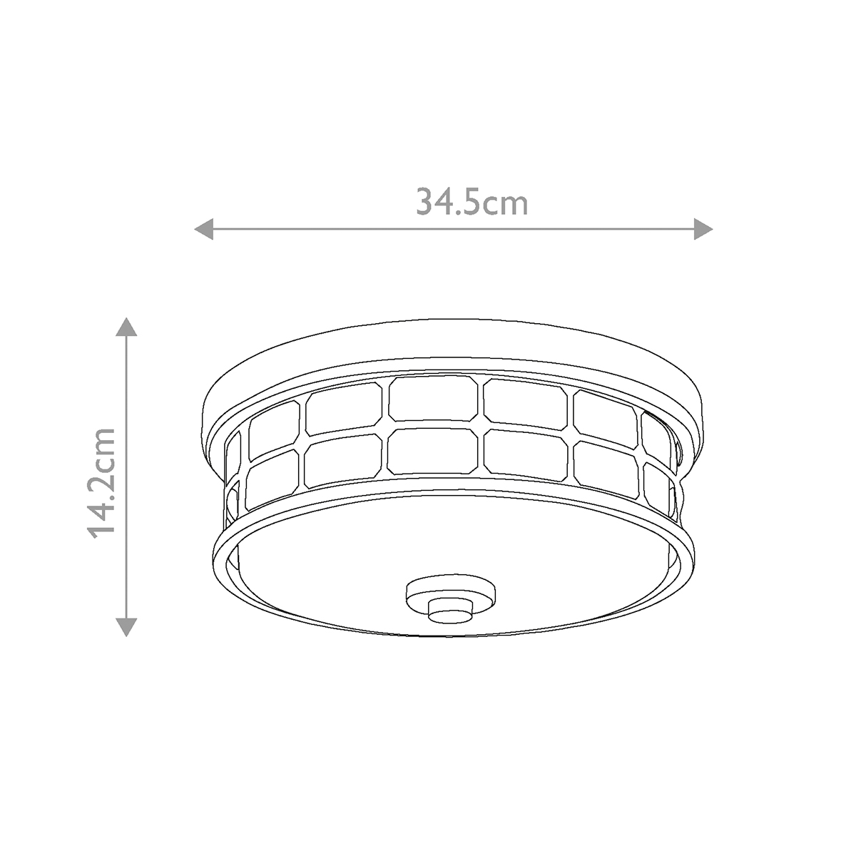 Потолочный светильник для ванных комнат цвета латунь в виде металлической клетки с геометрическими узорами Quoizel в Волгограде