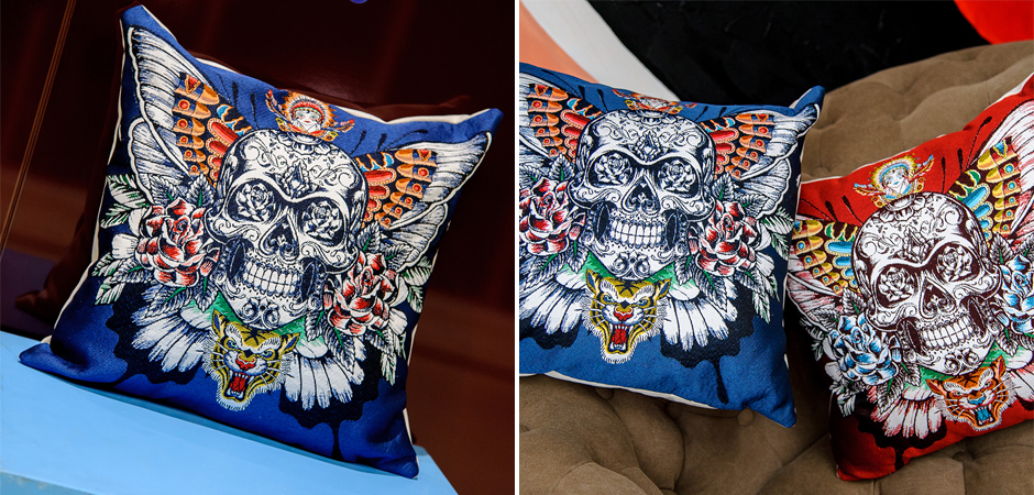 Декоративная подушка Ghost Rider Blue Декоративная подушка Ghost Rider Blue - Loft-Concept в Волгограде