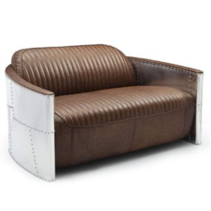 Диван Aviator Sofa 2 seat Белый Черный Коричневый Диван Aviator Sofa 2 seat Белый Черный Коричневый в Волгограде | Loft Concept