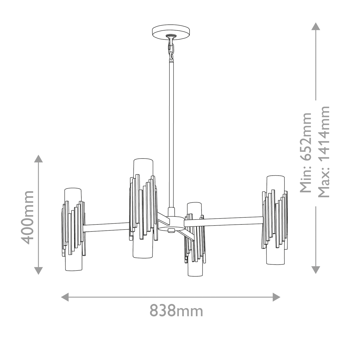 Люстра цвета латунь с 4-мя матовыми цилиндрическими плафонами Elstead Lighting в Волгограде