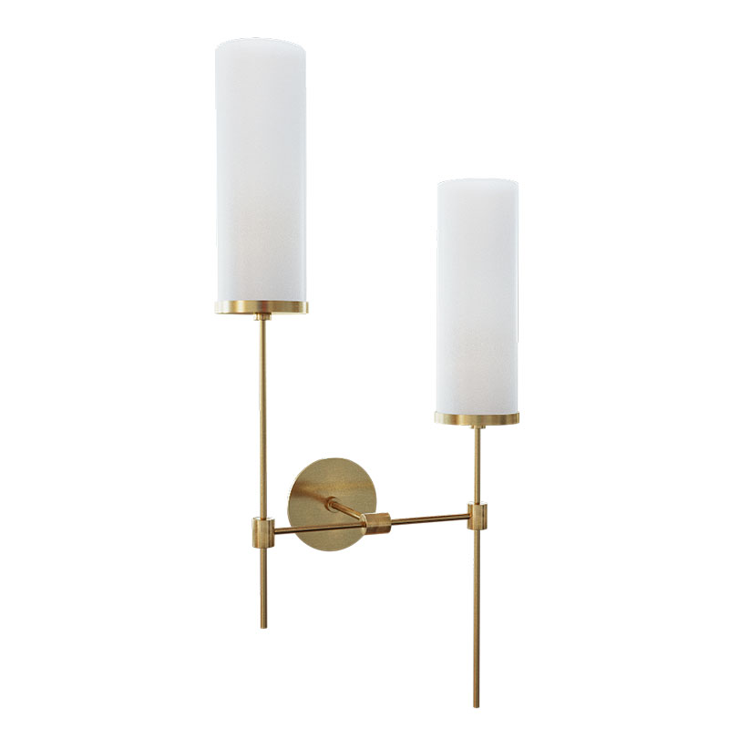 Бра Дизайнерское Candle Holder 2 лампы Латунь Белый Бра Дизайнерское Candle Holder 2 лампы Латунь Белый в Волгограде | Loft Concept