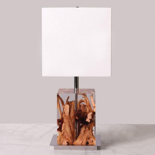 Настольная лампа Kisimi Table Lamp Белый Коричневый Настольная лампа Kisimi Table Lamp Белый Коричневый в Волгограде | Loft Concept