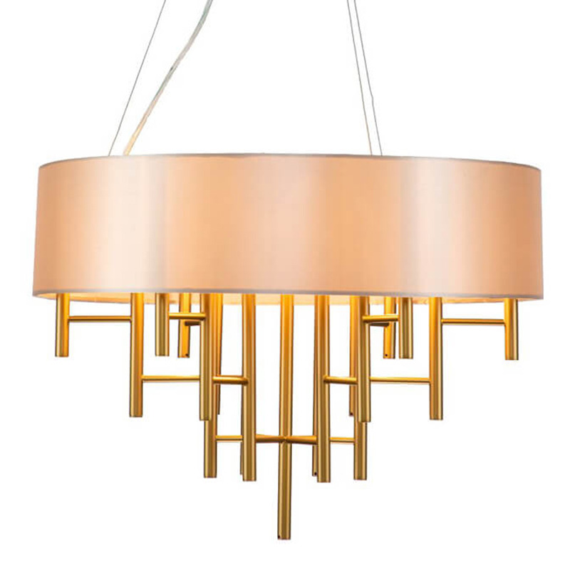 Люстра Oswell Lampshade Chandelier Латунь Бежевый Люстра Oswell Lampshade Chandelier Латунь Бежевый в Волгограде | Loft Concept