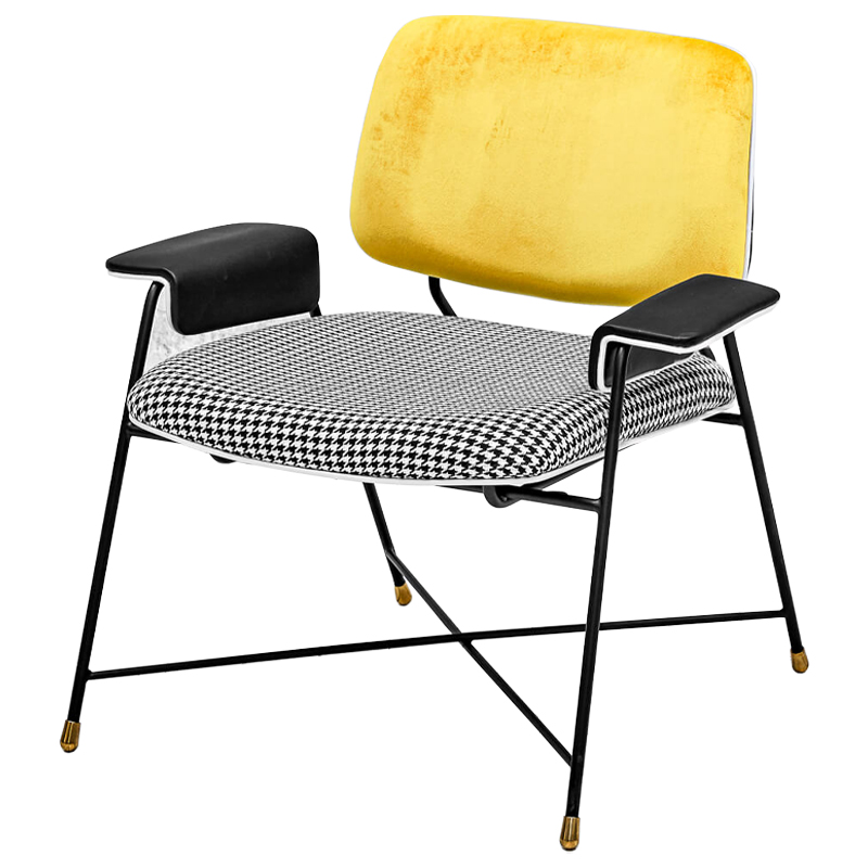 Кресло Bagot Chair Yellow Черно-белый Желтый в Волгограде | Loft Concept 