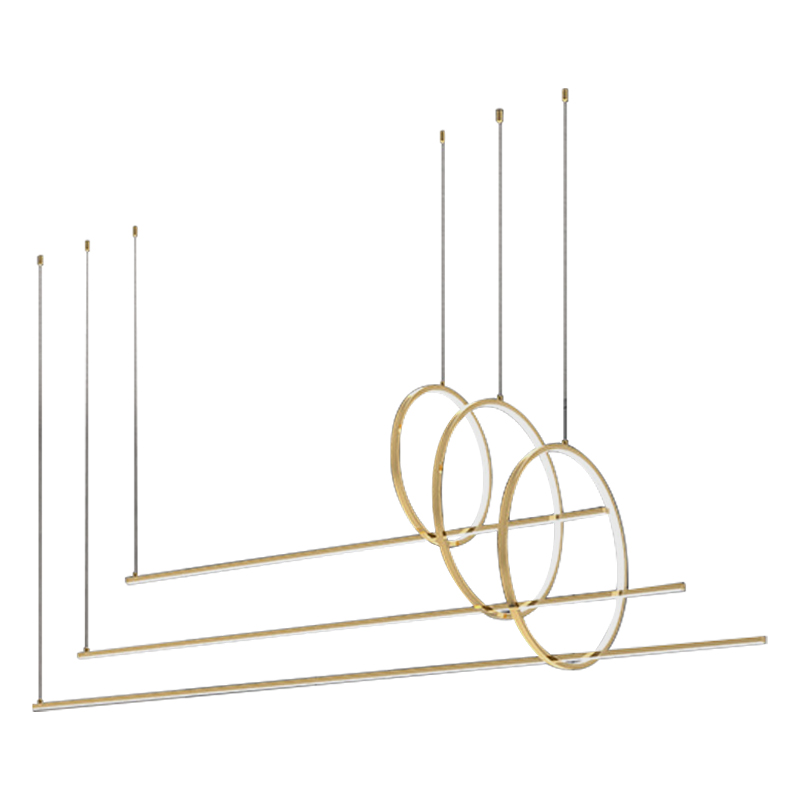 Дизайнерский Подвесной Светильник Ursa Geometric Ring Lamp 3 кольца Золотой Дизайнерский Подвесной Светильник Ursa Geometric Ring Lamp 3 кольца Золотой в Волгограде | Loft Concept