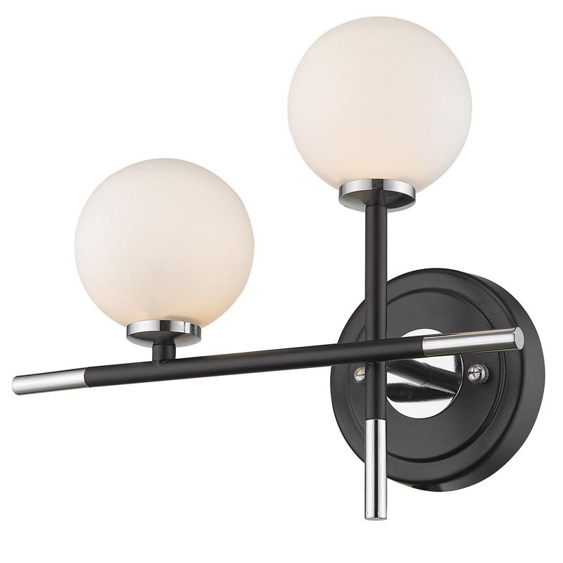 Бра Galant Sconce silver left Серебряный Черный Белое матовое стекло Бра Galant Sconce silver left Серебряный Черный Белое матовое стекло в Волгограде | Loft Concept