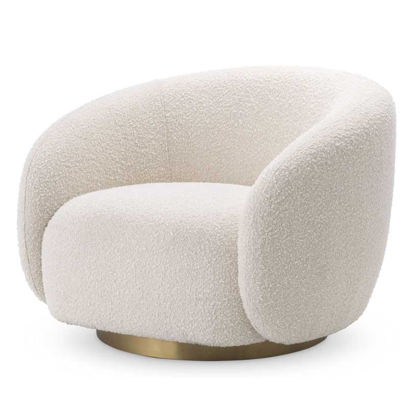Кресло Eichholtz Swivel Chair Brice Кремовый Латунь в Волгограде | Loft Concept 