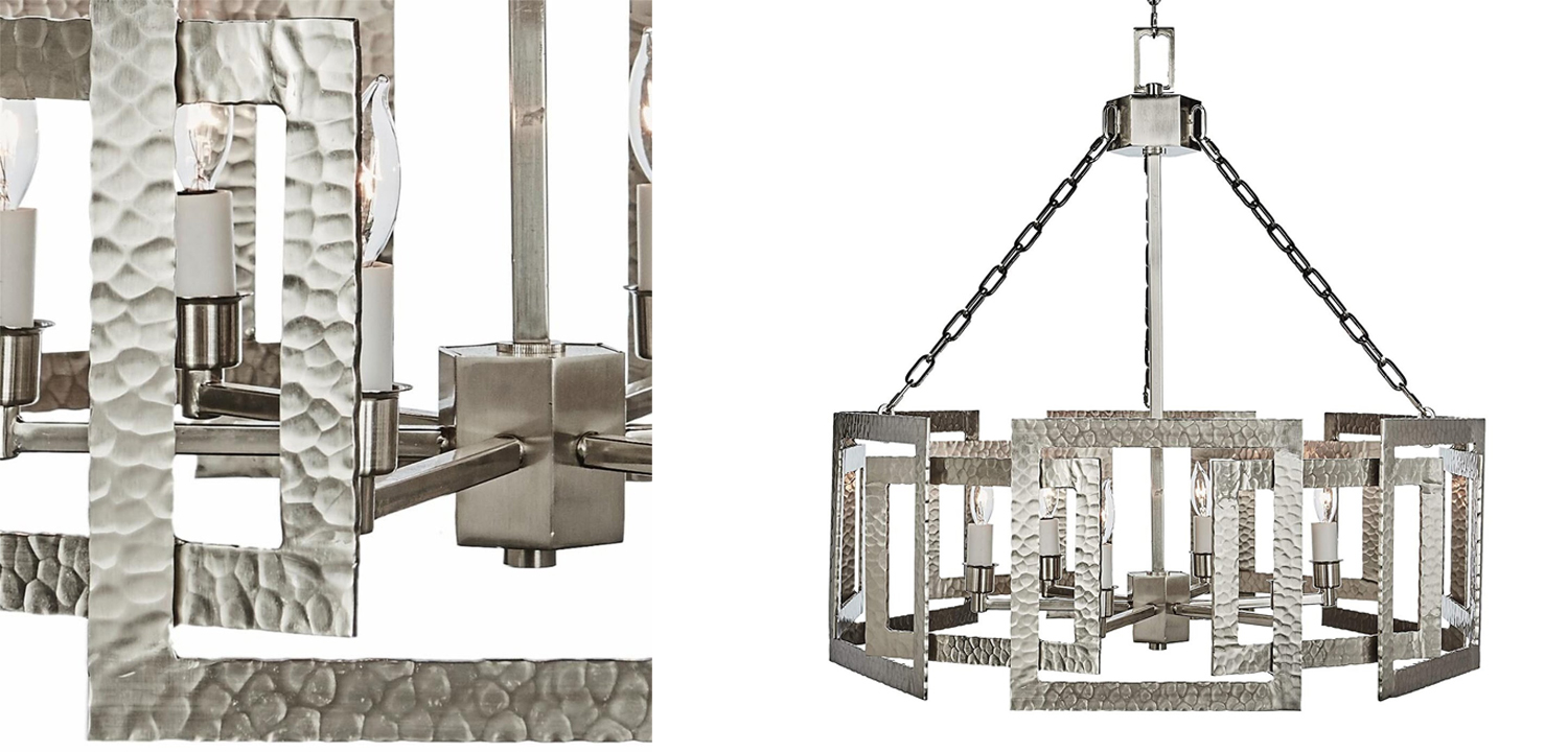 Люстра Textured Cage Pendant Lamp Silver Chandelier - фото