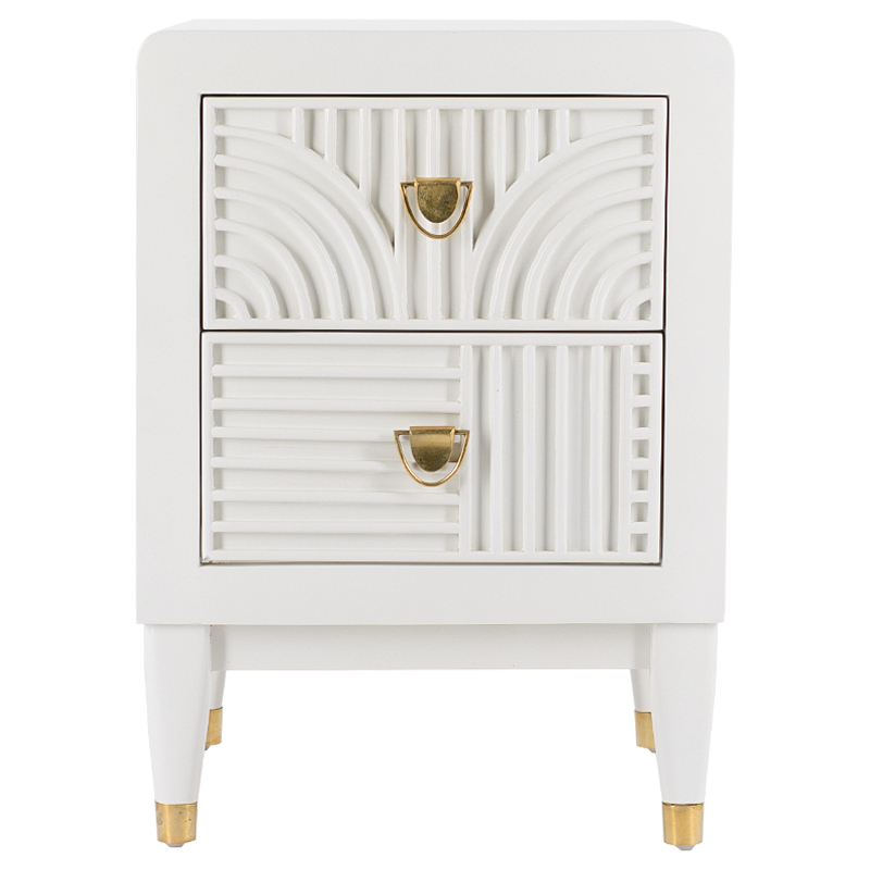 Тумба Seymour Bedside Table White Латунь Белый в Волгограде | Loft Concept 