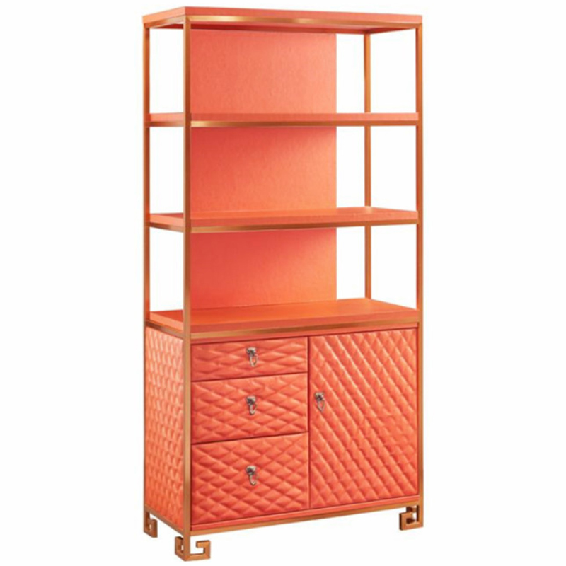 Стеллаж Bookcase Leather Capitone Золотой Оранжевый Стеллаж Bookcase Leather Capitone Золотой Оранжевый в Волгограде | Loft Concept
