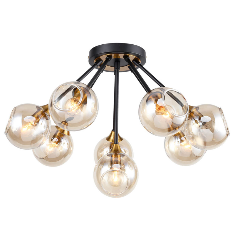 Потолочный Светильник Loft Globe Черный Латунь Янтарь (Amber) Потолочный Светильник Loft Globe Черный Латунь Янтарь (Amber) в Волгограде | Loft Concept