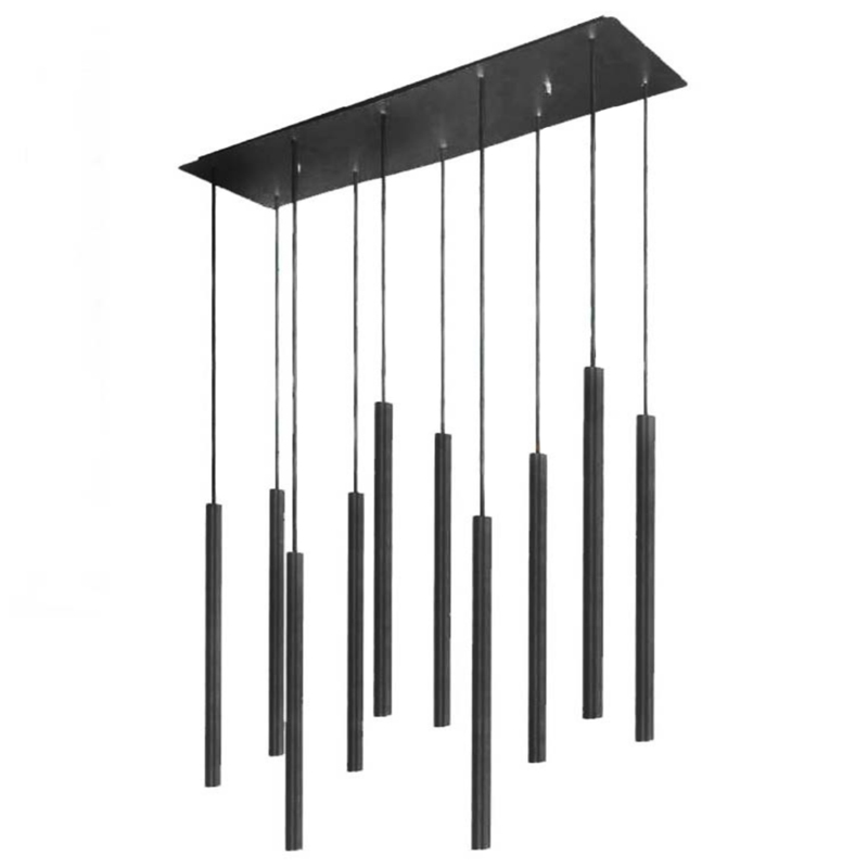 Светильник Trumpet Rectangle Black 10 плафонов Черный Светильник Trumpet Rectangle Black 10 плафонов Черный в Волгограде | Loft Concept