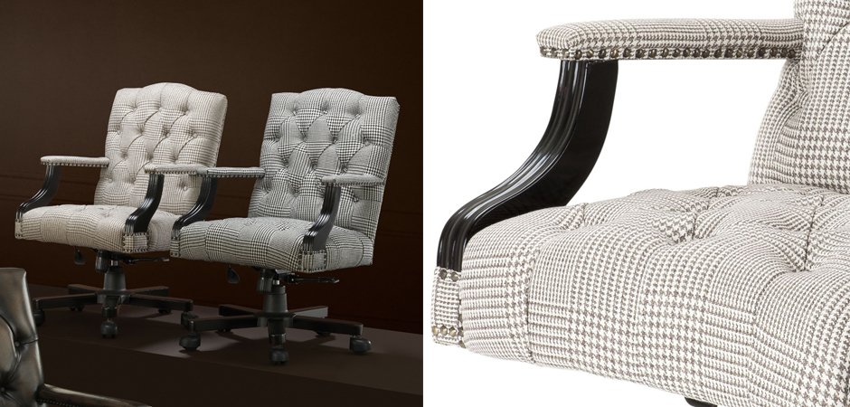 Офисное кресло Eichholtz Desk Chair Burchell brown & white Офисное кресло Eichholtz Desk Chair Burchell brown & white - Loft-Concept в Волгограде