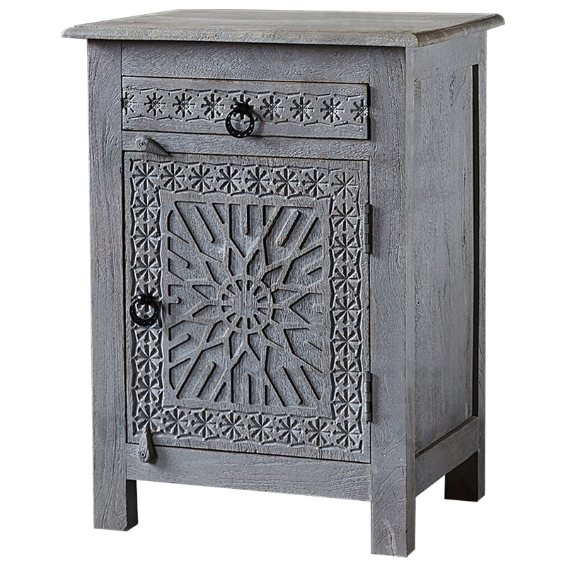 Тумба Indian Antique Furniture Akshi Nightstand Серый Коричневый Тумба Indian Antique Furniture Akshi Nightstand Серый Коричневый в Волгограде | Loft Concept