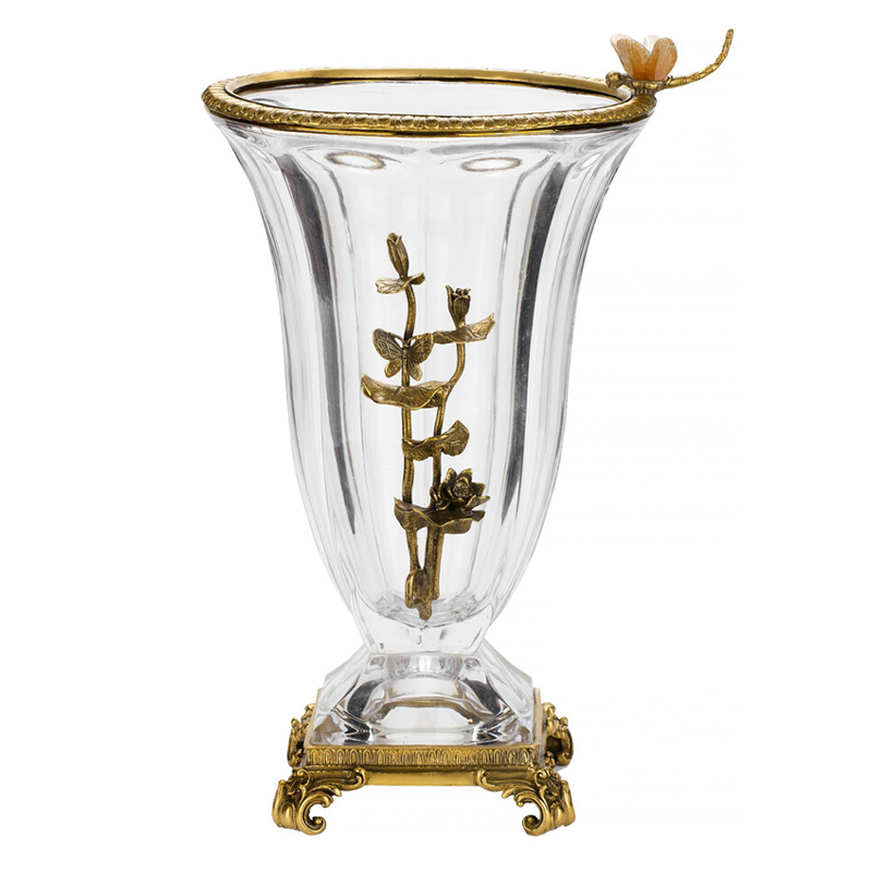 Ваза из прозрачного стекла с бронзовой вставкой в виде цветущей ветви Eden Garden porcelain and bronze Прозрачное Стекло Бронза Ваза из прозрачного стекла с бронзовой вставкой в виде цветущей ветви Eden Garden porcelain and bronze Прозрачное Стекло Бронза в Волгограде | Loft Concept