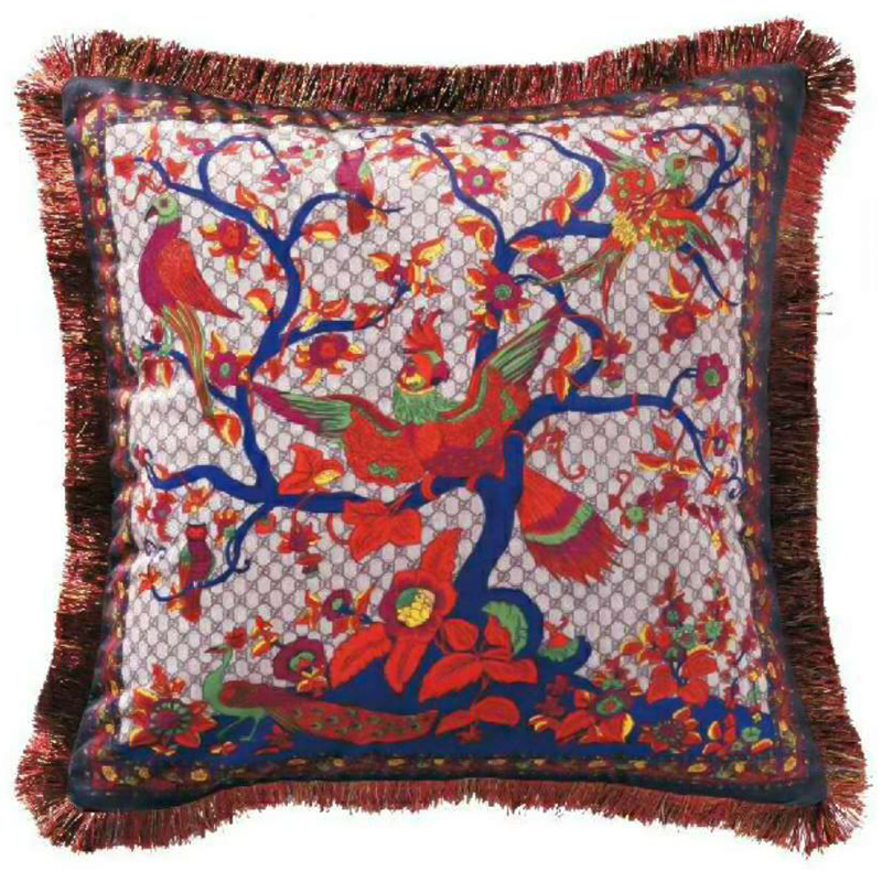 Декоративная подушка Cтиль Gucci Birds On The Tree Мульти в Волгограде | Loft Concept 