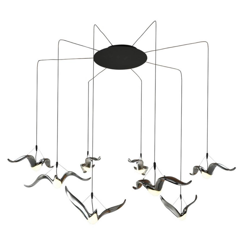 Каскадная люстра Silver birds Хром Каскадная люстра Silver birds Хром в Волгограде | Loft Concept