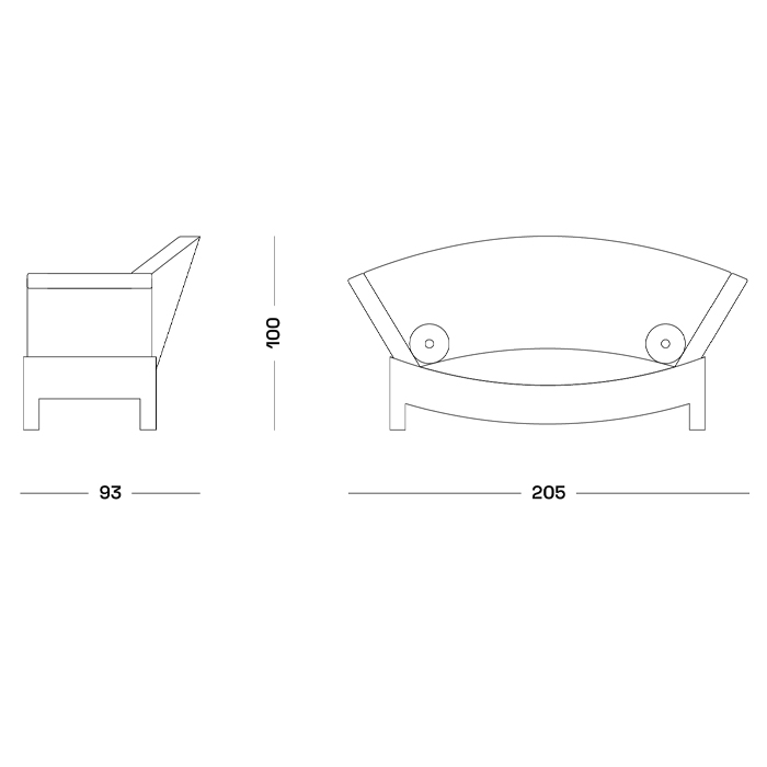 Дизайнерский диван с двумя подушками-валиками Poltronova Mitzi Sofa в Волгограде