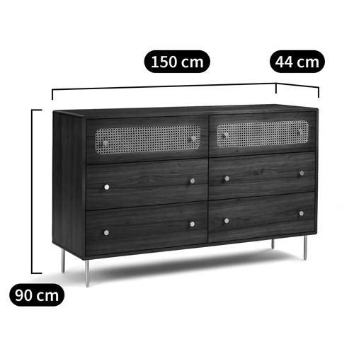 Комод с 6-ю ящиками с декором из ротанга Degarmo Chest of Drawers Комод с 6-ю ящиками с декором из ротанга Degarmo Chest of Drawers в Волгограде