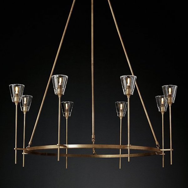Люстра TORCHE DE VERRE Round Chandelier 8 Латунь Люстра TORCHE DE VERRE Round Chandelier 8 Латунь в Волгограде | Loft Concept