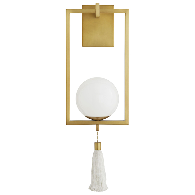 Бра Arteriors TRAPEZE SCONCE Gold Белый Латунь Бра Arteriors TRAPEZE SCONCE Gold Белый Латунь в Волгограде | Loft Concept