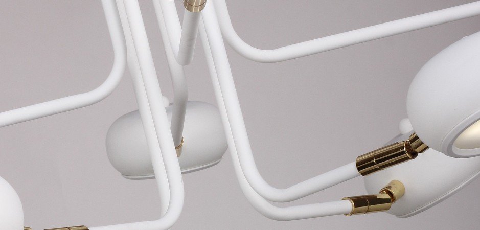 Люстра Curved Stix Chandelier 6 White - Loft-Concept в Волгограде