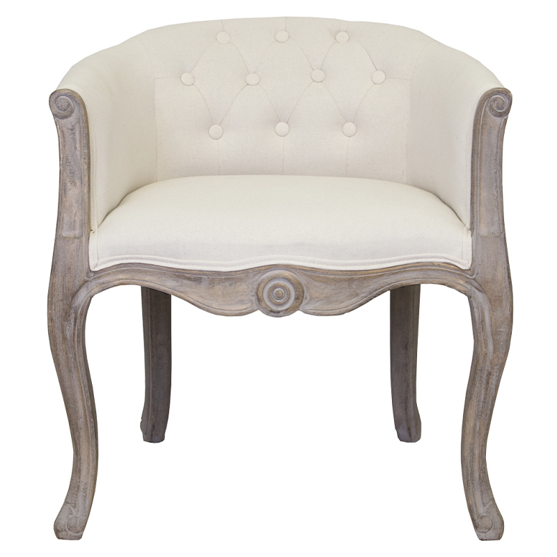 Кресло низкое в стиле прованс Бежевый Лен Louis French Armchair Бежевый Коричневый Кресло низкое в стиле прованс Бежевый Лен Louis French Armchair Бежевый Коричневый в Волгограде | Loft Concept