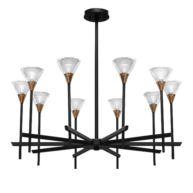 Люстра Beatrice Chandeliers Черный Латунь Прозрачный Люстра Beatrice Chandeliers Черный Латунь Прозрачный в Волгограде | Loft Concept